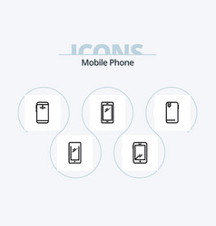 Mobile Phone Line Icon Pack 5 Design Camera