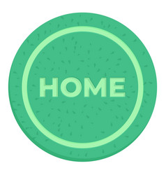 Round Home Mat Icon Cartoon Green Color