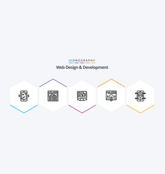 Web Design And Development 25 Line Icon Pack