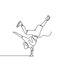 Continuous One Line Drawing Break Dance Person