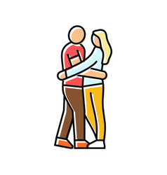 Couple Embracing Love Color Icon