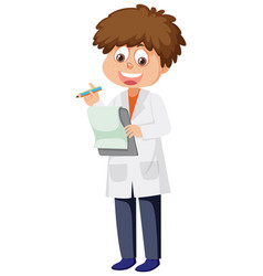 Cute Scientist Boy Cartoon Character