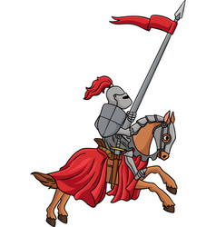 Knight Joust Cartoon Colored Clipart