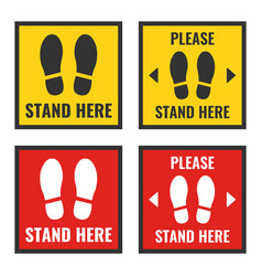 Stand Here And Keep The Distance Icon Set