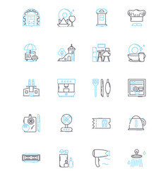 Suburban Housing Linear Icons Set Neighbourhoods