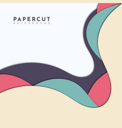 Abstract Wavy Paper Cut Style Background