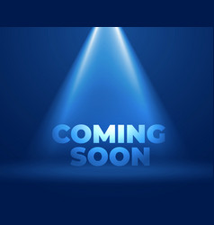 Coming Soon Blue Background With Studio Focus