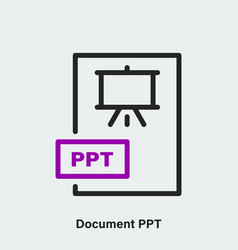 Document Ppt Linear Icon Isolated On Light