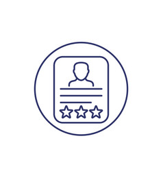 Employee Review Line Icon On White