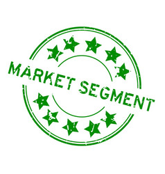 Grunge Green Market Segment Word With Star Icon