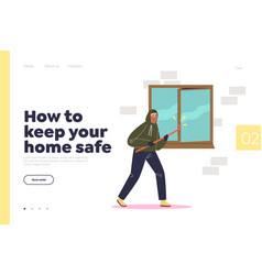 Keep Home Safe From Burglary Concept Landing