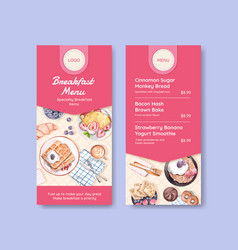 Menu Template With Specialty Breakfast