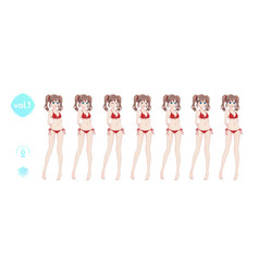 Set Sprites Emotions Anime Manga Girls In Bikini