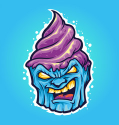 Angry Ice Cream Zombie For Your Work Logo Mascot