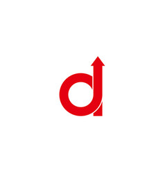 Letter D Overlapping Loop Arrow Up Logo