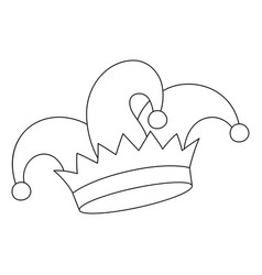 Mardi Gras Jester Hat Isolated Coloring Page