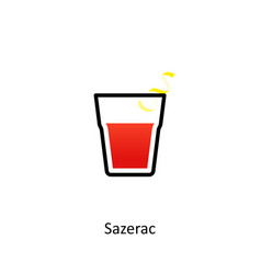 Sazerac Cocktail Icon In Flat Style