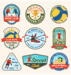 Set Of Volleyball Club Ice Hockey Club And Soccer