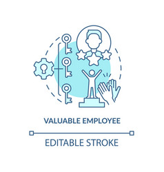 Valuable Employee Turquoise Concept Icon