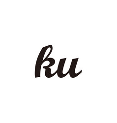 Letter Ku Connect Geometric Symbol Simple Logo