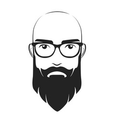 Bald Bearded Man Barbershop Logo