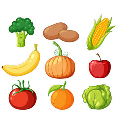 Group Of Fruit And Vegetable