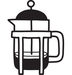 Hand Drawn French Press Coffee Maker