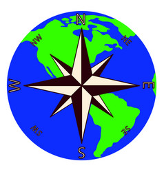 Wind Rose Against Background Planet