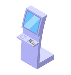 Atm Touchscreen Icon Isometric Phone System