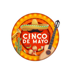 Mexican Cinco De Mayo Holiday Paper Cut Banner