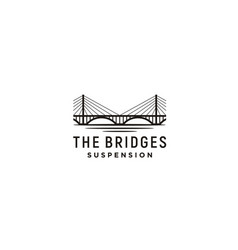 Silhouette Of Suspension Cable Bridge Logo Design