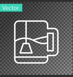 White Line Cup Of Tea With Tea Bag Icon Isolated