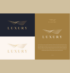 Luxury Abstract Wings And Eyelash Shape Logo