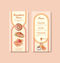 Menu Template With Specialty Breakfast