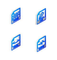 Set Isometric Line Ai File Document Png Xml