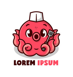 Cute Octopus Is Wearing Japanese Chef Hat