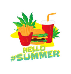 Hello Summer Popular Hashtag Fast Food Sticker