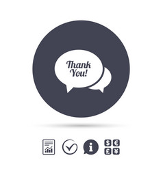 Speech Bubble Thank You Icon Customer Service