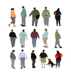 Fat Man Walking Health Care Activity Overweight