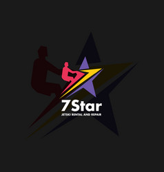 Jet Ski Star Logo Design Concept