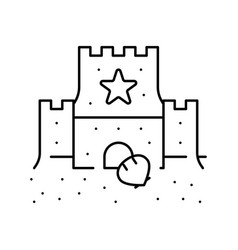 Sand Castle Summer Line Icon