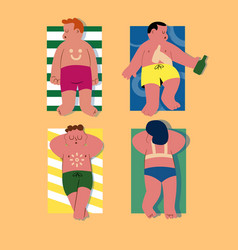 Cartoon People With Sunburn