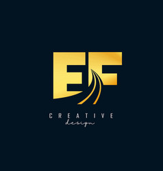 Creative Golden Letters Ef E F Logo With Leading