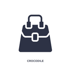 Crocodile Leather Bag Icon On White Background