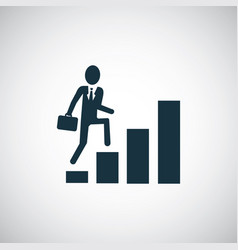 Man Climbs Stairs Icon Simple Flat Element