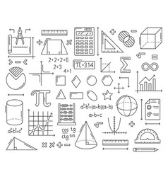 Mathematics Formulas Geometry Figures Line Icons