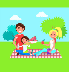 Picnic Family In Summer Park