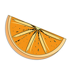 Isolated Sketch Of A Tangerine Slice