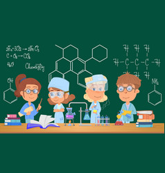 Kids Chemistry Science Cartoon Labs Scientist