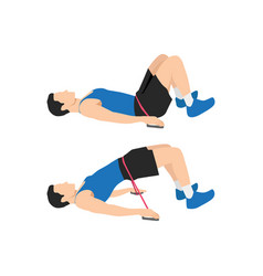 Man Doing Resistance Band Glute Bridges Exercise